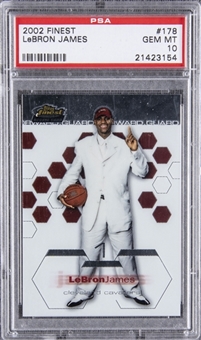 2002/03 Topps Finest #178 LeBron James Rookie Card - PSA GEM MT 10